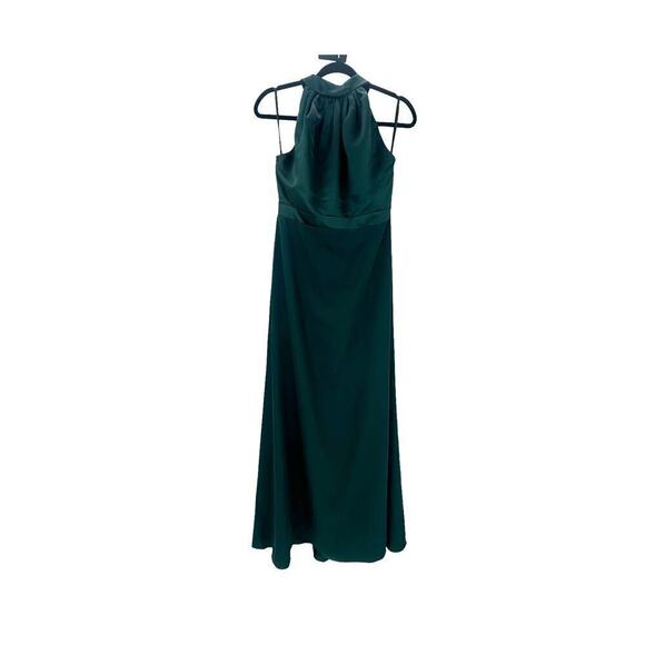 After Six Halter Neck Charmeuse & Crepe Gown Sleeveless in Evergreen Size 10 NWT - Picture 8 of 12